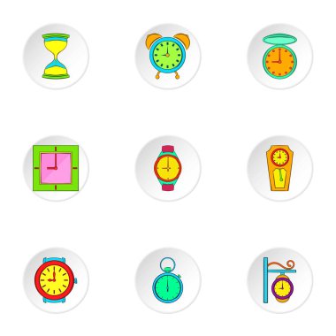 Chronometre Icons set, karikatür tarzı