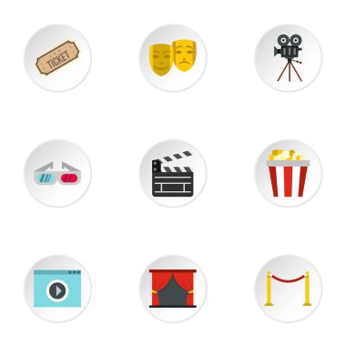 Sinema Icons set, düz stil