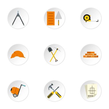 Bina Araçlar simgeler ayarla, stil düz