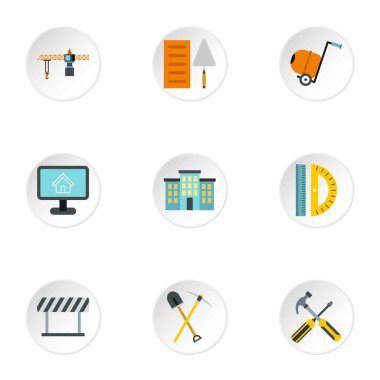 Onarım Icons set, düz stil