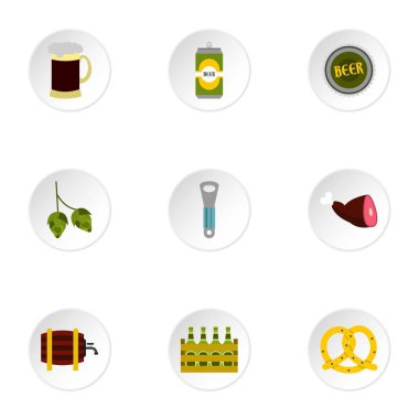 Alkol Icons set, düz stil