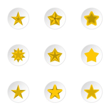 Yıldız Icons set, düz stil türleri