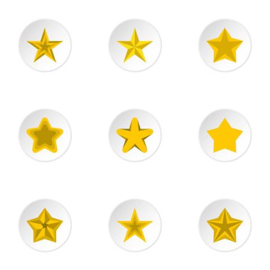 Yıldız simgeler kümesi, düz stil rakam