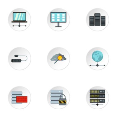 Bilgisayar Icons set, düz stil