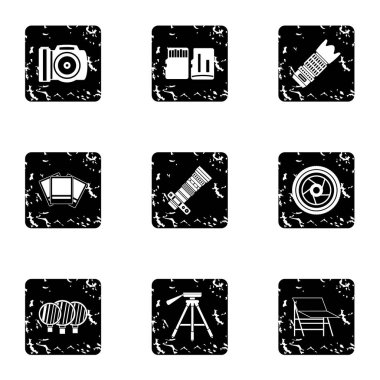 Fotoğrafik simgeler kümesi, grunge tarzı