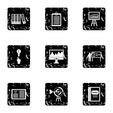 Firma Icons set, grunge tarzı