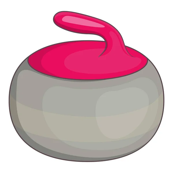 Icône en pierre de curling, style dessin animé — Image vectorielle