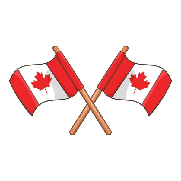 Kanada bayrakları simgesi, karikatür tarzı geçti — Stok Vektör