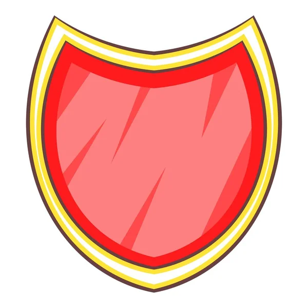 Icono de escudo de seguridad en blanco, estilo de dibujos animados — Vector de stock