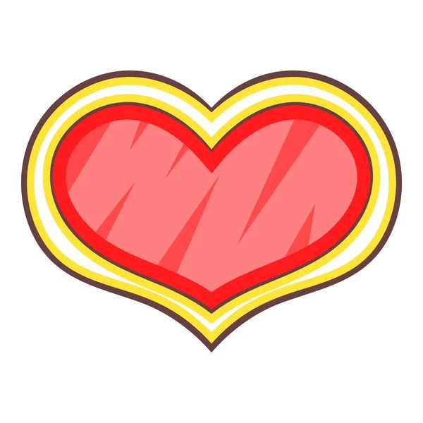 Escudo en forma de icono del corazón, estilo de dibujos animados — Vector de stock