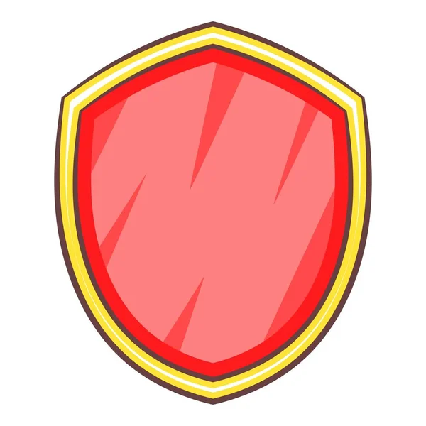 Icône de bouclier de sécurité vide rouge, style dessin animé — Image vectorielle