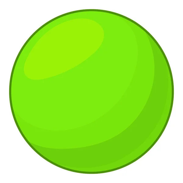 緑色のボールのアイコン、漫画のスタイル — ストックベクタ