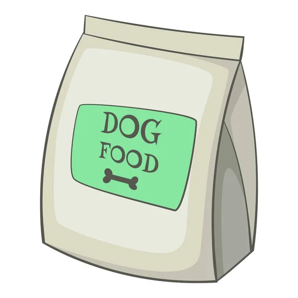 Ícone saco de comida de cão, estilo dos desenhos animados —  Vetores de Stock