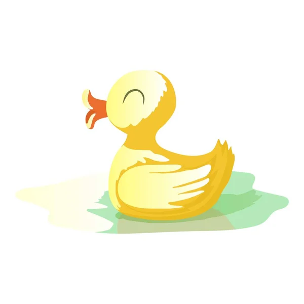 Icono de pato amarillo, estilo de dibujos animados — Vector de stock