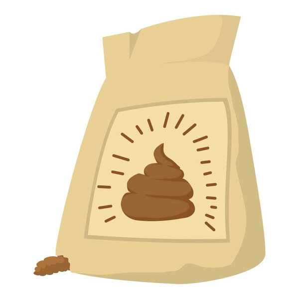 Fertilizer bag icon, cartoon style