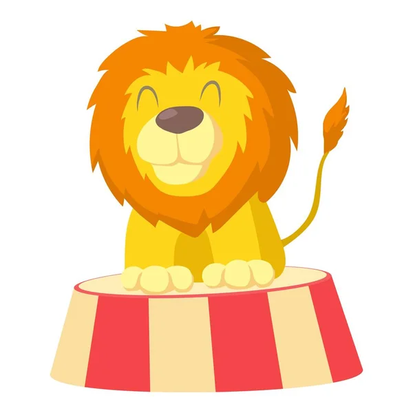 Icono de león de circo, estilo de dibujos animados — Archivo Imágenes Vectoriales