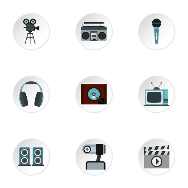 Electronic communication icons set, flat style — Stock Vector