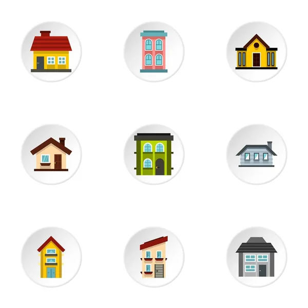 Conjunto de ícones de residência, estilo plano —  Vetores de Stock