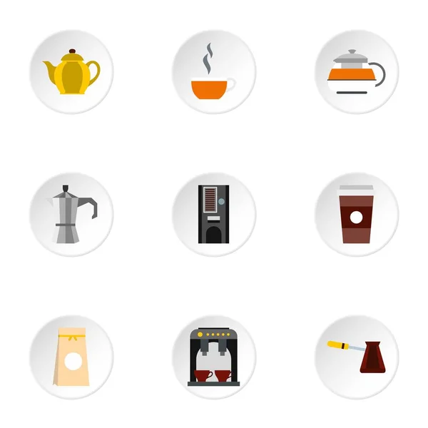 Conjunto de ícones de café, estilo plano —  Vetores de Stock