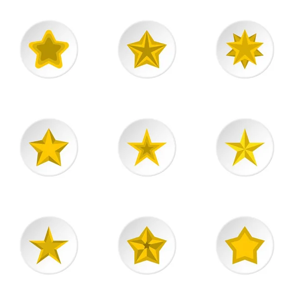 Conjunto de iconos estrella, estilo plano — Archivo Imágenes Vectoriales