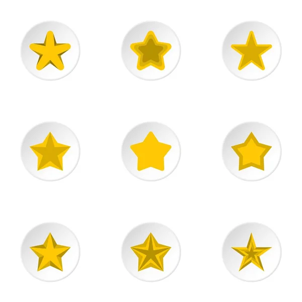 Conjunto de iconos estrella de cinco puntas, estilo plano — Archivo Imágenes Vectoriales