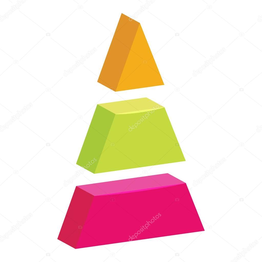 triangle divided icon, cartoon style