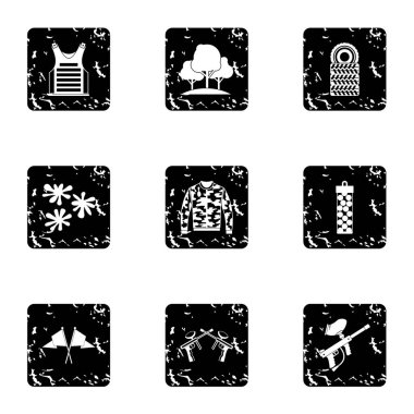 Çekim paintball simgeler kümesi, grunge tarzı