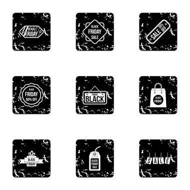 Siyah Cuma simgeler kümesi, grunge tarzı