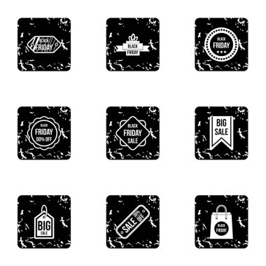 Büyük indirimler simgeler kümesi, grunge tarzı