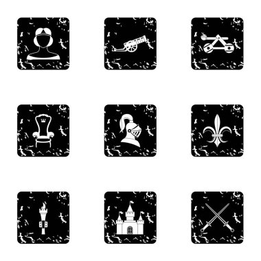 Askeri zırh simgeler kümesi, grunge tarzı