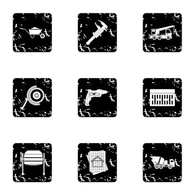 Onarım Icons set, grunge tarzı