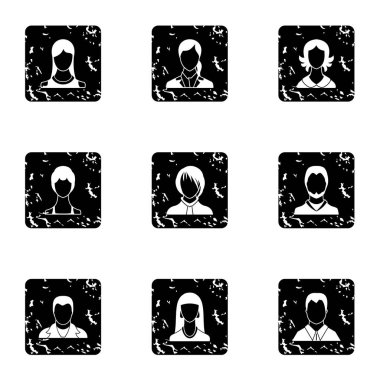 Farklı insanlar simgeler kümesi, grunge tarzı avatar