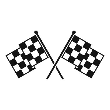 Damalı bayrak simgesi, basit tarzı yarış