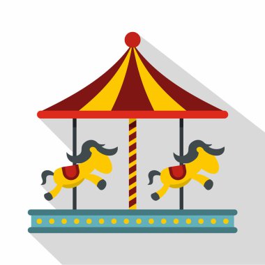 Çocuk carousel ile renkli atları simgesi