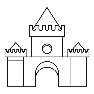 Fairytale sihirli kale simgesi, anahat stili