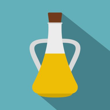 Şişe zeytinyağı simgesi, düz stil ile