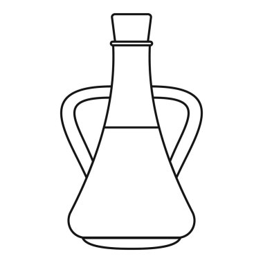 Şişe zeytinyağı simgesi, anahat stili ile