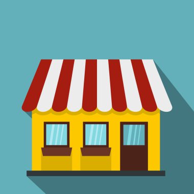 Dükkanı simgesi, düz stil
