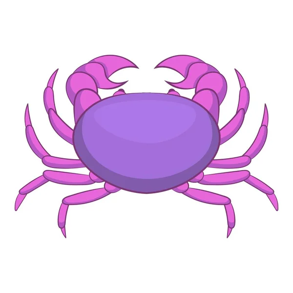 Violet crab icon, cartoon style — Stock Vector