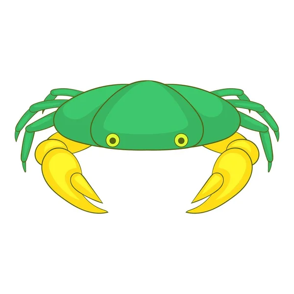 Green crab icon, cartoon style — Stock Vector