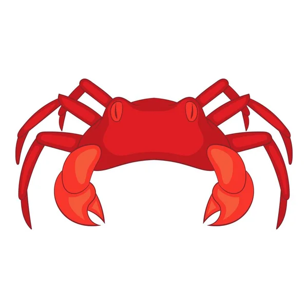 Red crab icon, cartoon style — Stock Vector