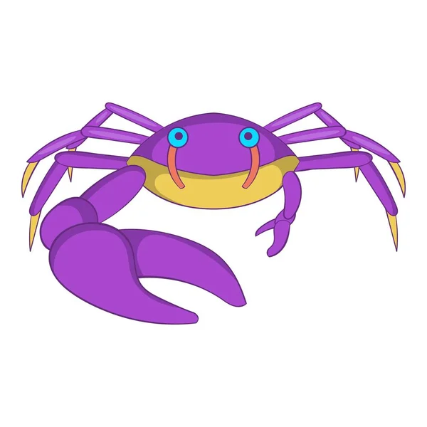 Crab with big claw icon, cartoon style — Stock Vector