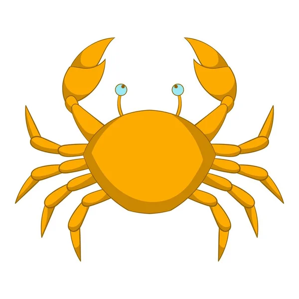 Yellow crab icon, cartoon style — Stock Vector