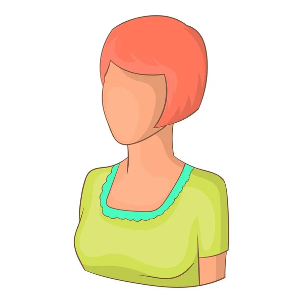 Fille avec icône avatar cheveux courts, style dessin animé — Image vectorielle