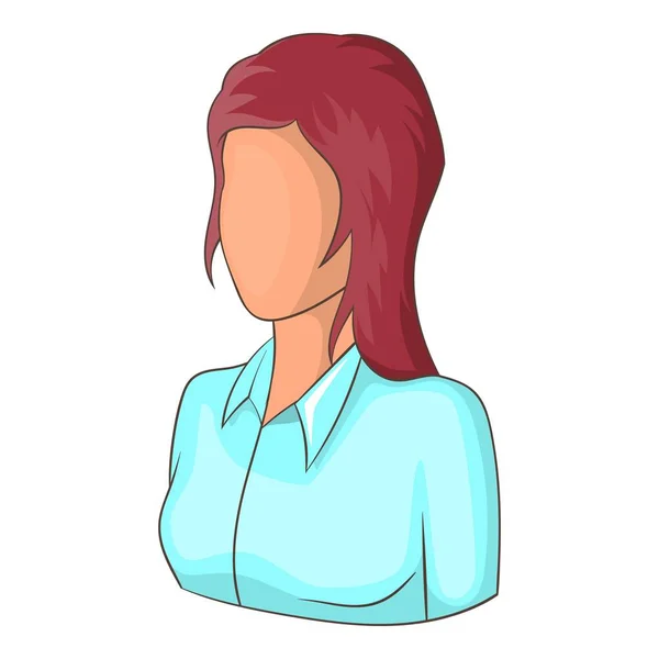 Lány avatar ikon, rajzfilm stílusú — Stock Vector