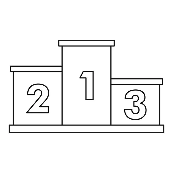 Lege winnaars podium pictogram, Kaderstijl — Stockvector