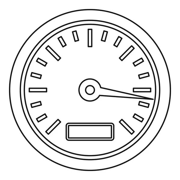 Значок спидометра или индикатора, стиль контура — стоковый вектор