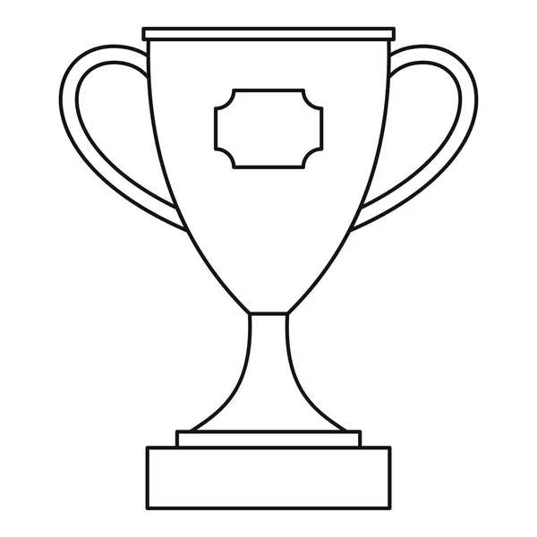 Trophy cup award icon, outline style — Stock Vector