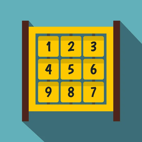 Cubos amarelos com números no ícone do playground — Vetor de Stock