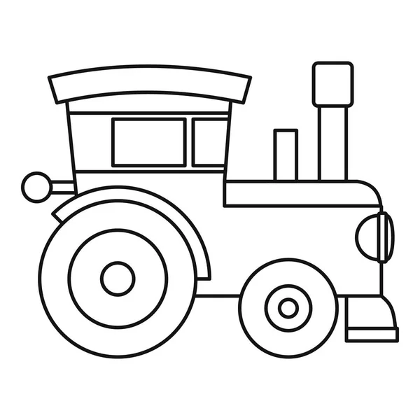 Train locomotive toy icon, outline style — Stock Vector